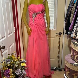 EUC Night Moves Pink Embellished Prom Dress